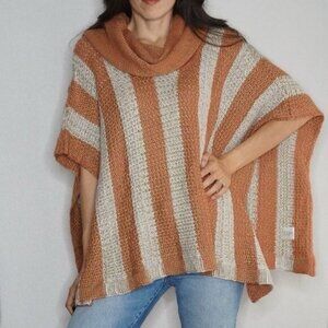 Romeo & Juliet Couture Multicolor Cowl Neck Poncho Sweater Size M NWT